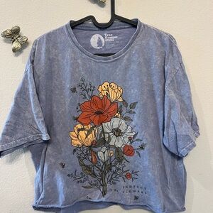 Blue Floral Short Sleeve Tee
